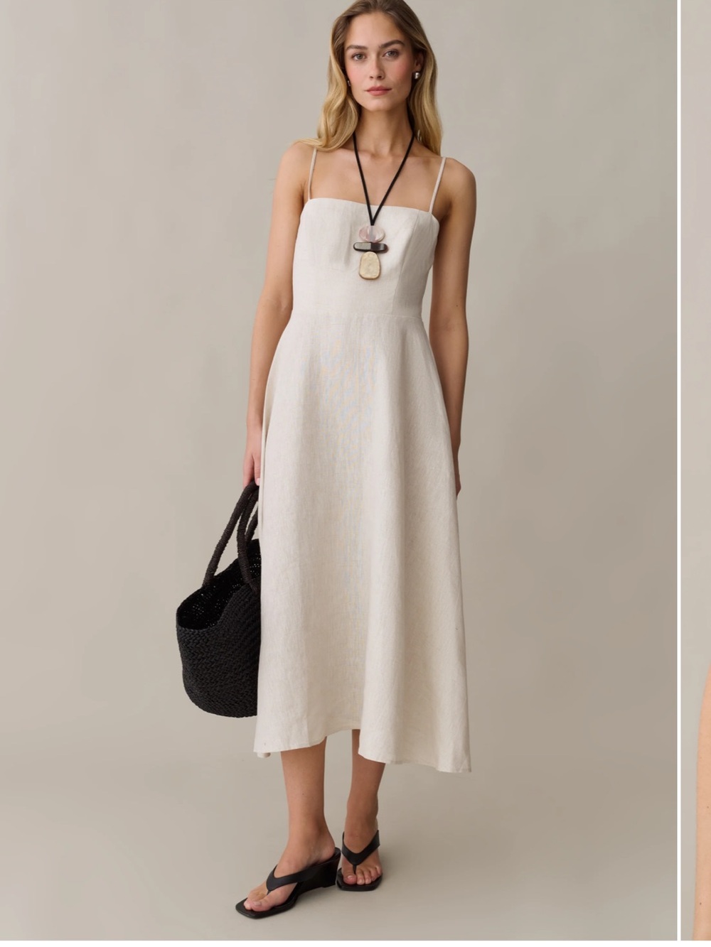 Few Moda OPT Khalani Linen Dress with smocked back and full skirt.